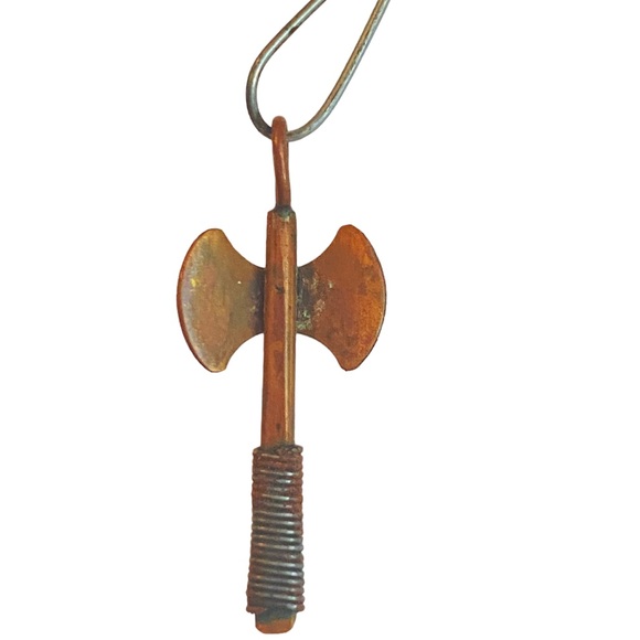 Vintage Native American  1" Copper Tomahawk Charm Pendant - Picture 2 of 4